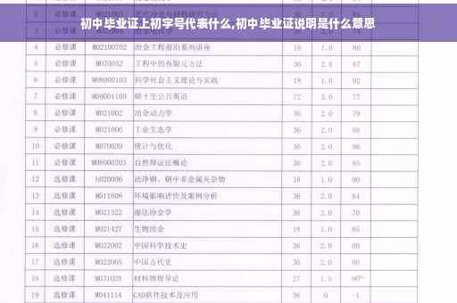 初中毕业证上初字号代表什么,初中毕业证说明是什么意思