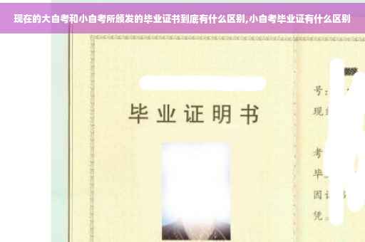 现在的大自考和小自考所颁发的毕业证书到底有什么区别,小自考毕业证有什么区别