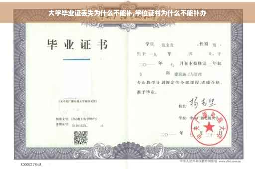 大学毕业证丢失为什么不能补,学位证书为什么不能补办