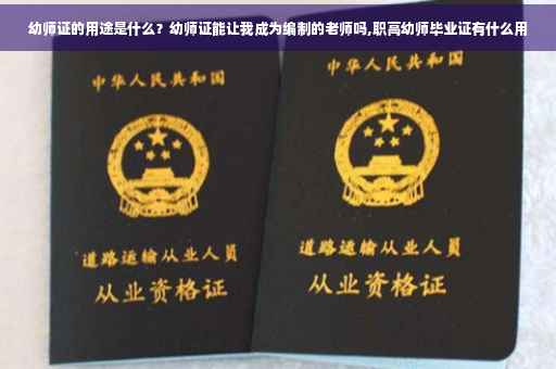 幼师证的用途是什么？幼师证能让我成为编制的老师吗,职高幼师毕业证有什么用