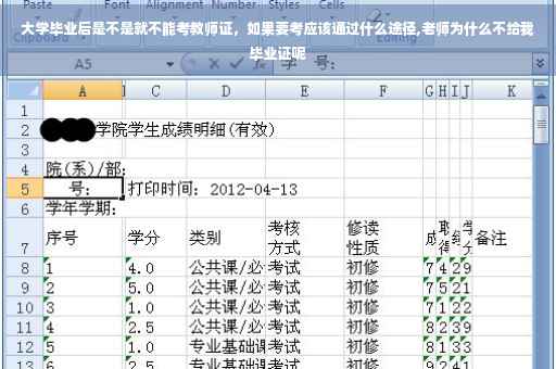 大学毕业后是不是就不能考教师证，如果要考应该通过什么途径,老师为什么不给我毕业证呢