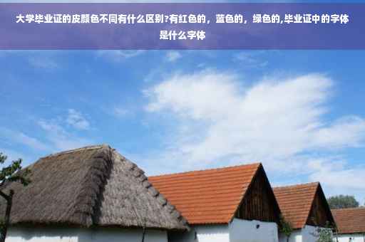 大学毕业证的皮颜色不同有什么区别?有红色的，蓝色的，绿色的,毕业证中的字体是什么字体