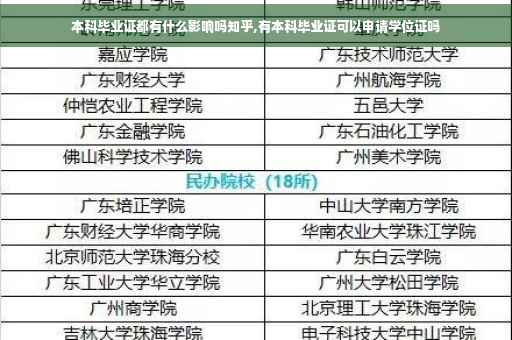 本科毕业证都有什么影响吗知乎,有本科毕业证可以申请学位证吗