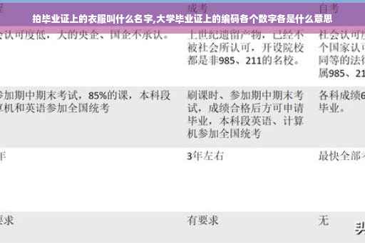 拍毕业证上的衣服叫什么名字,大学毕业证上的编码各个数字各是什么意思