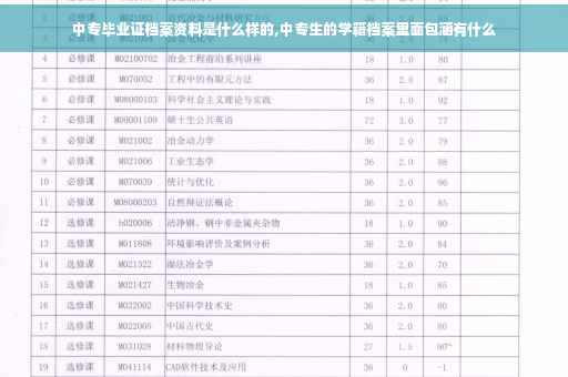 中专毕业证档案资料是什么样的,中专生的学籍档案里面包涵有什么