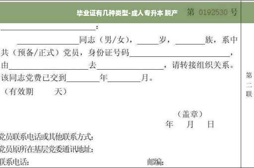 毕业证有几种类型-成人专升本 脱产