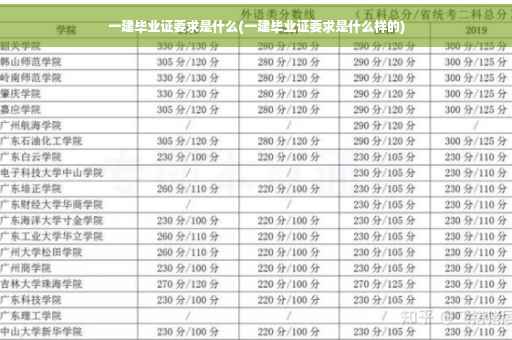 一建毕业证要求是什么(一建毕业证要求是什么样的)