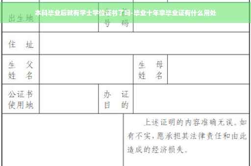 本科毕业后就有学士学位证书了吗-毕业十年拿毕业证有什么用处