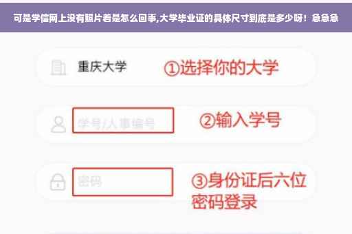 可是学信网上没有照片着是怎么回事,大学毕业证的具体尺寸到底是多少呀！急急急