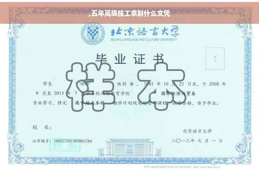 ,五年高级技工拿到什么文凭
