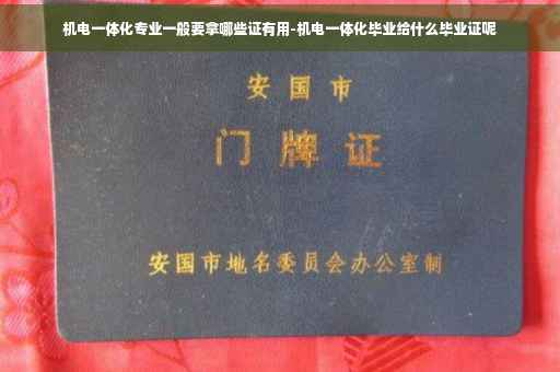 机电一体化专业一般要拿哪些证有用-机电一体化毕业给什么毕业证呢