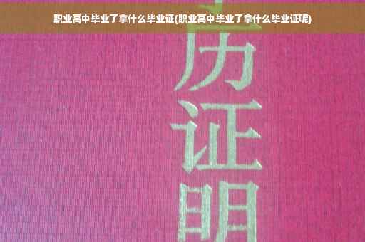 职业高中毕业了拿什么毕业证(职业高中毕业了拿什么毕业证呢)