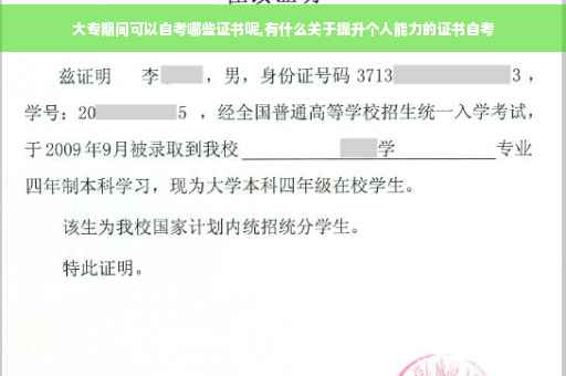 大专期间可以自考哪些证书呢,有什么关于提升个人能力的证书自考