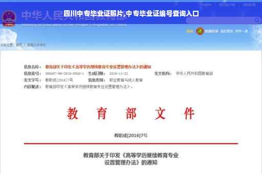 四川中专毕业证照片,中专毕业证编号查询入口