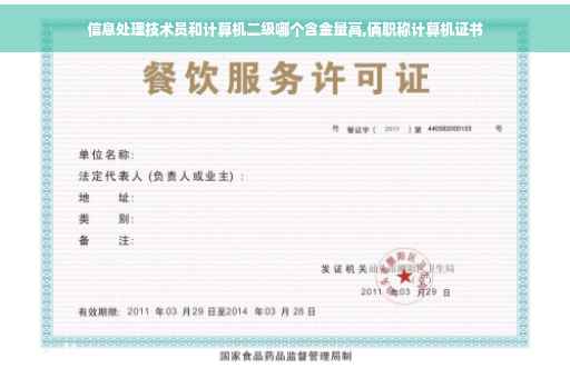 信息处理技术员和计算机二级哪个含金量高,俩职称计算机证书