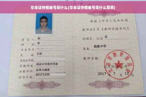 毕业证存根编号是什么(毕业证存根编号是什么意思)