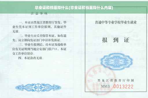 毕业证和档案指什么(毕业证和档案指什么内容)