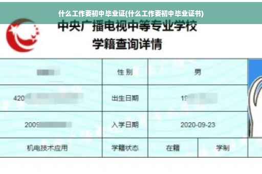 什么工作要初中毕业证(什么工作要初中毕业证书)