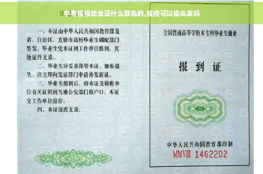 中考技校毕业证什么颜色的,技校可以染头发吗