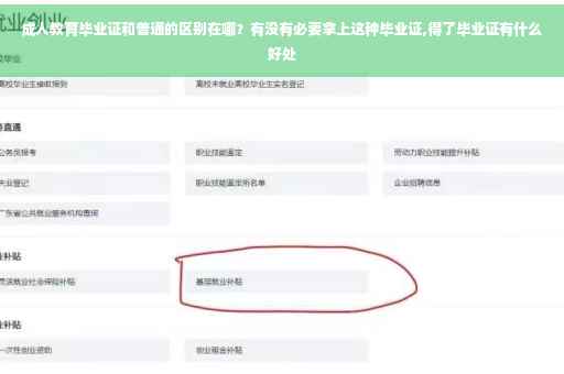 成人教育毕业证和普通的区别在哪？有没有必要拿上这种毕业证,得了毕业证有什么好处