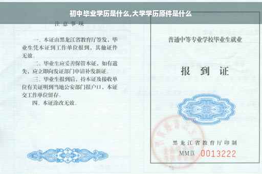 初中毕业学历是什么,大学学历原件是什么