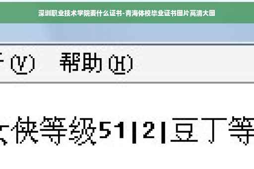 深圳职业技术学院要什么证书-青海体校毕业证书图片高清大图