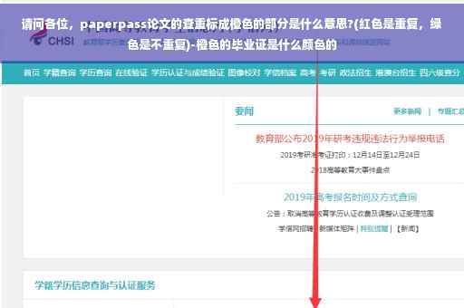 请问各位，paperpass论文的查重标成橙色的部分是什么意思?(红色是重复，绿色是不重复)-橙色的毕业证是什么颜色的