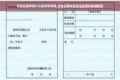 毕业证原件有什么特点和用途,毕业证明书和毕业证原件有啥区别