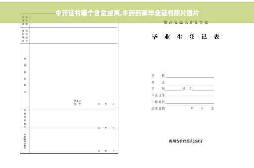 中药证书哪个含金量高,中药药师毕业证书照片图片