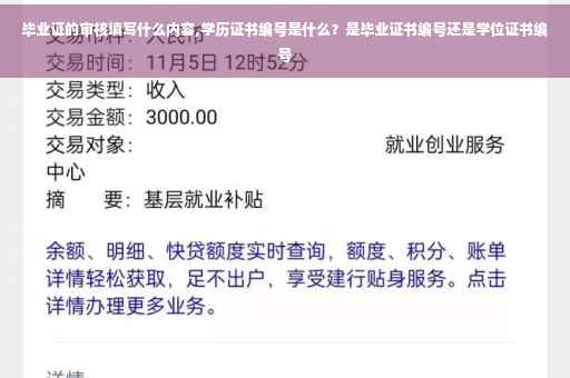 毕业证的审核填写什么内容,学历证书编号是什么？是毕业证书编号还是学位证书编号