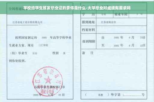 学校给学生颁发毕业证的条件是什么-大学毕业对成绩有要求吗