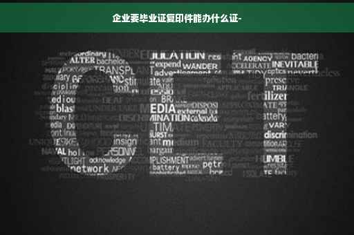 企业要毕业证复印件能办什么证-
