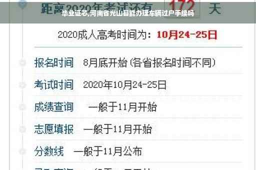 毕业证芯,河南省光山县能办理车辆过户手续吗