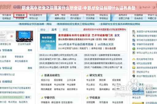职业高中毕业之后是发什么毕业证-中职毕业证包括什么证书类型