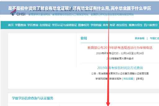 是不是初中读完了就会有毕业证呢？还有毕业证有什么用,高中毕业属于什么学历