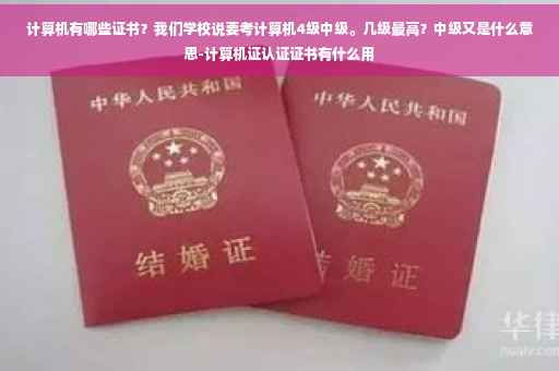 计算机有哪些证书？我们学校说要考计算机4级中级。几级最高？中级又是什么意思-计算机证认证证书有什么用