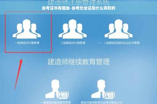 自考证书有哪些-自考毕业证是什么级别的