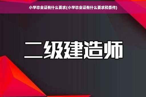 小学毕业证有什么要求(小学毕业证有什么要求和条件)