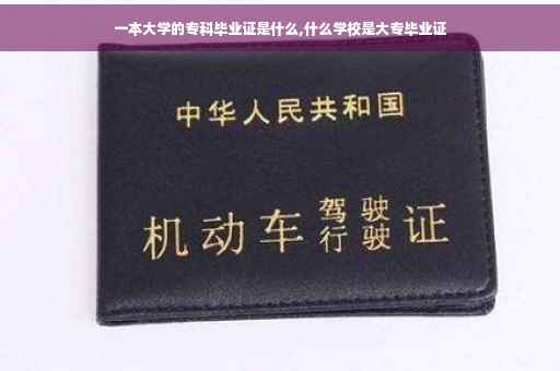 一本大学的专科毕业证是什么,什么学校是大专毕业证