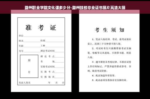 滁州职业学院文化课多少分-滁州技校毕业证书图片高清大图