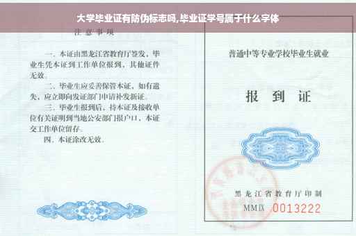 大学毕业证有防伪标志吗,毕业证学号属于什么字体