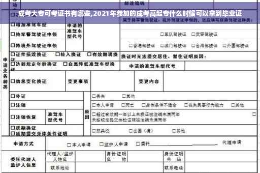 成考大专可考证书有哪些,2021年参加的成考高起专什么时候可以拿到毕业证