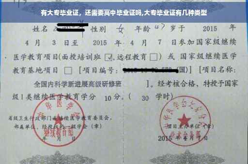 有大专毕业证，还需要高中毕业证吗,大专毕业证有几种类型