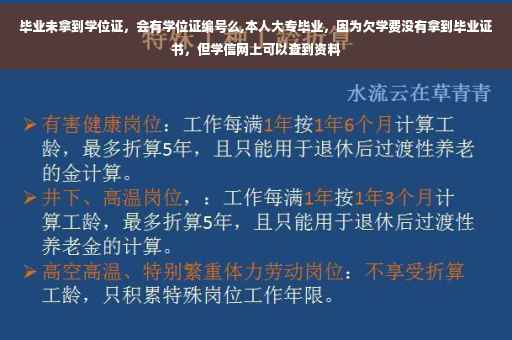 毕业未拿到学位证，会有学位证编号么,本人大专毕业，因为欠学费没有拿到毕业证书，但学信网上可以查到资料