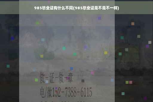 985毕业证有什么不同(985毕业证是不是不一样)