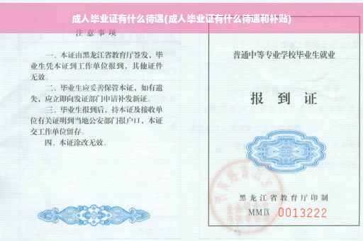 成人毕业证有什么待遇(成人毕业证有什么待遇和补贴)