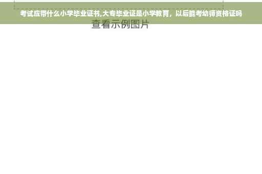 考试应带什么小学毕业证书,大专毕业证是小学教育，以后能考幼师资格证吗