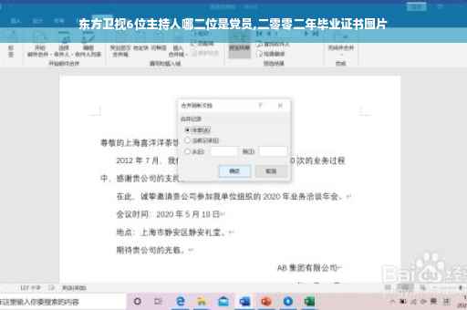 东方卫视6位主持人哪二位是党员,二零零二年毕业证书图片