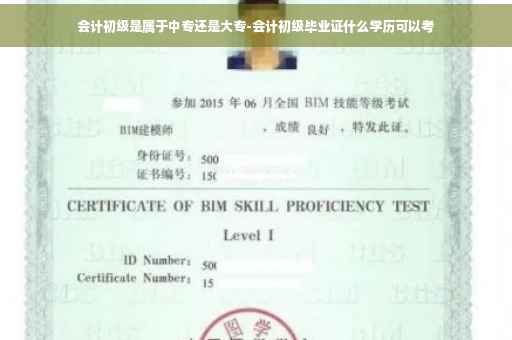 会计初级是属于中专还是大专-会计初级毕业证什么学历可以考