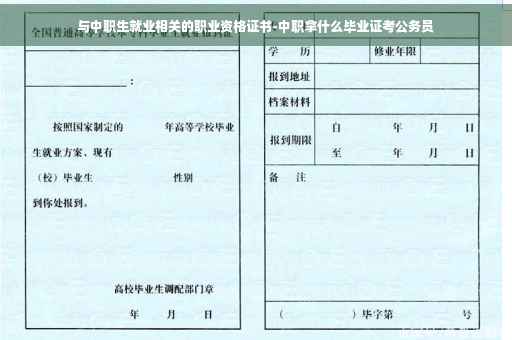 与中职生就业相关的职业资格证书-中职拿什么毕业证考公务员
